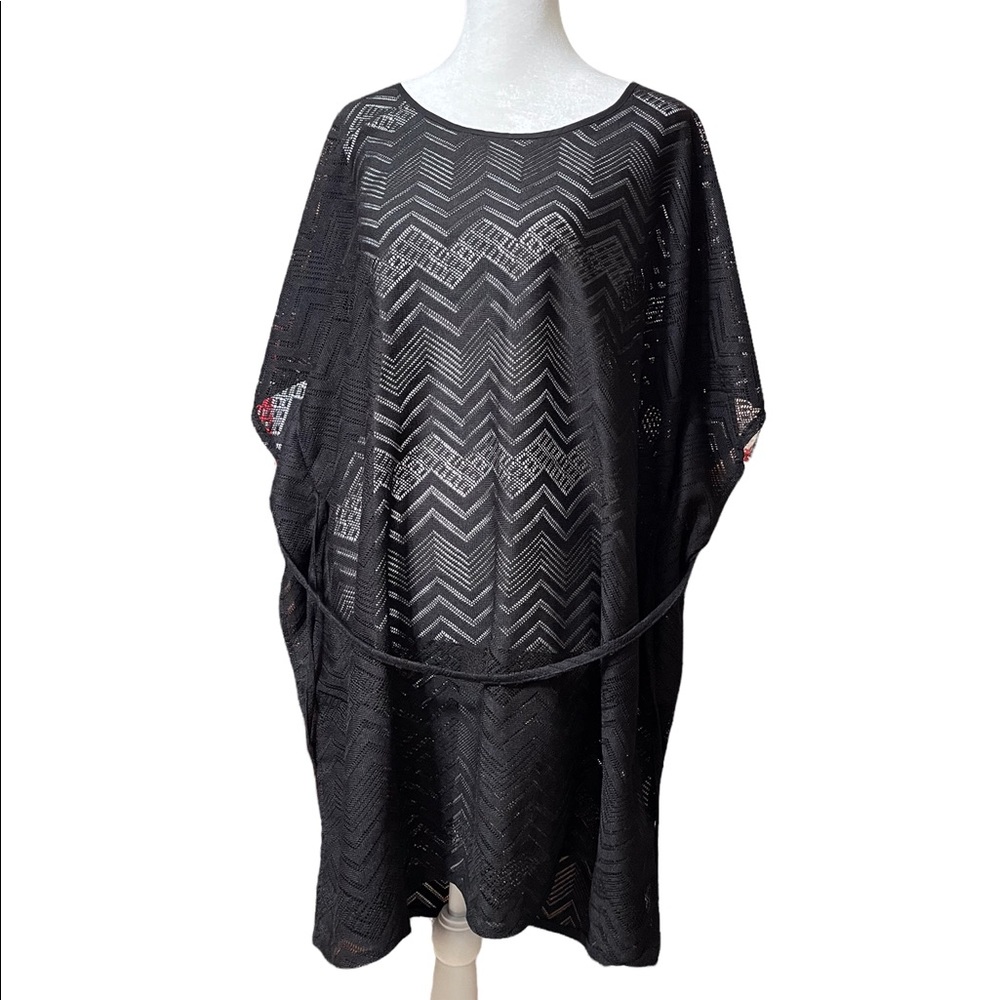Mario Serrani Italy beach cover up black mesh size Medium NWT